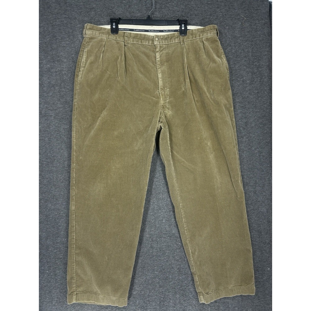 Vintage Polo Ralph‎ Lauren Pants Mens 40x30 Khaki brown Corduroy Pleated